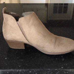 Tan suede booties